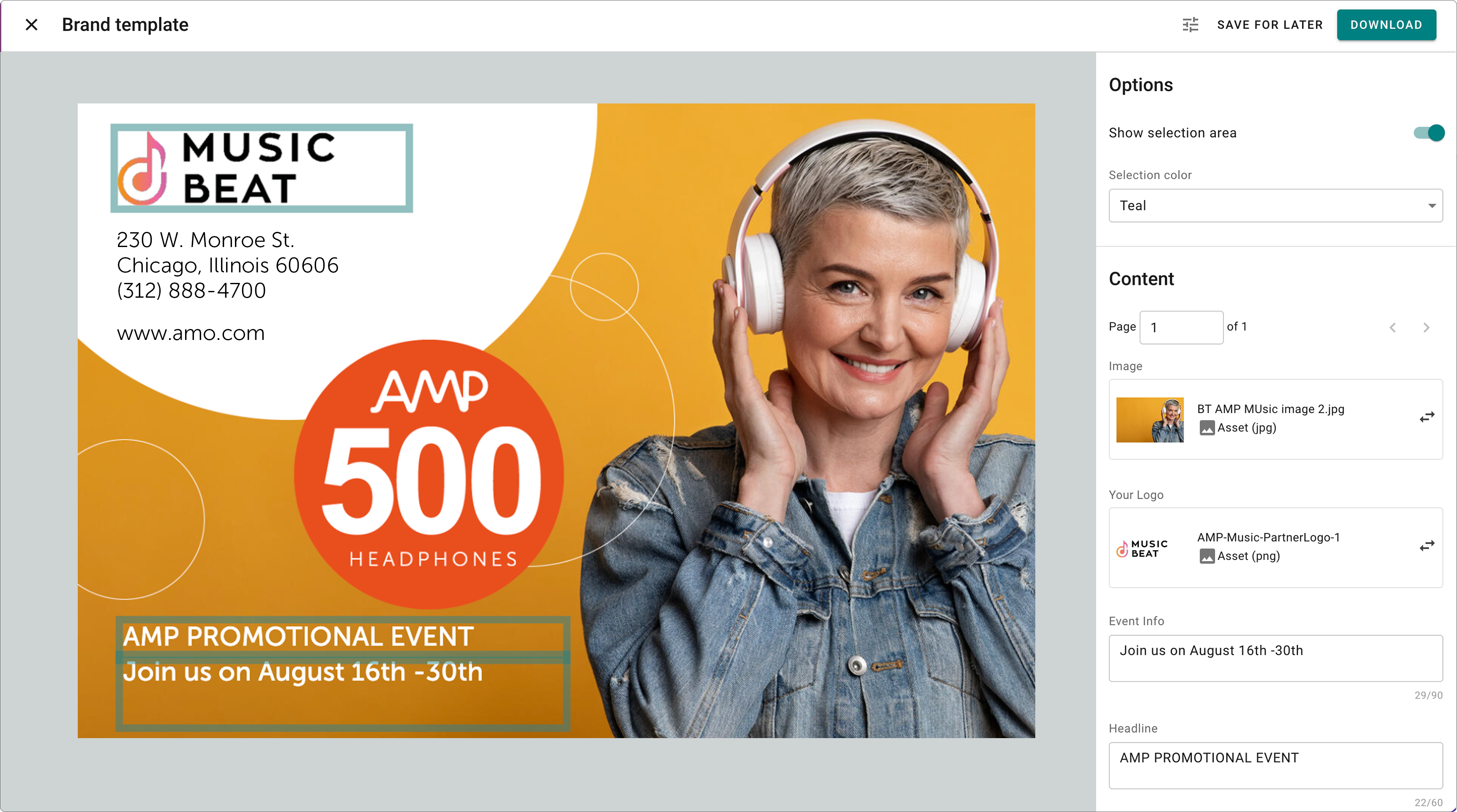 screenshot of Aprimo Digital Asset Management